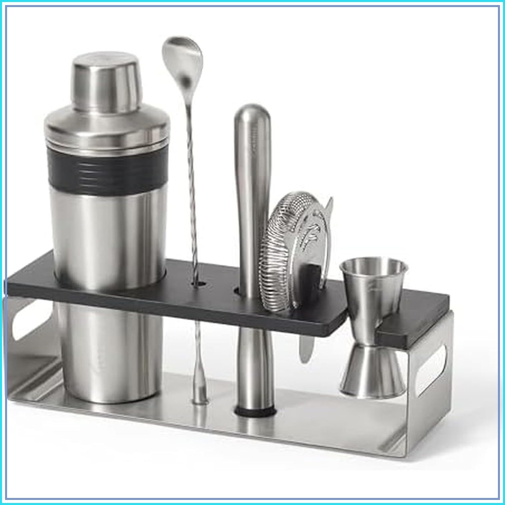 Muddler Cocktail Bar - 6-Piece Cocktail Bar Set - Stainless