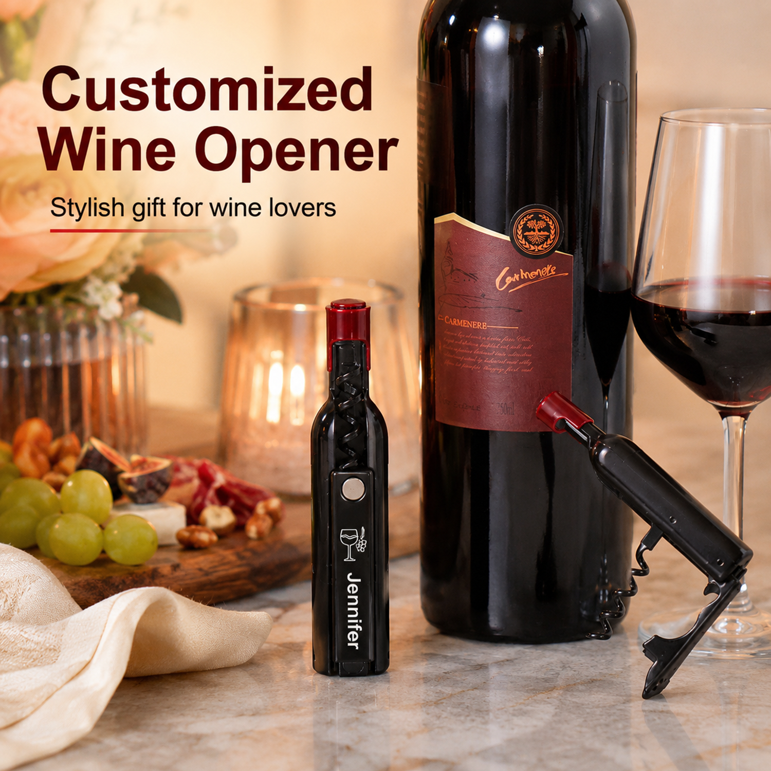 Bottle Shape Custom Text Wine  - Wine Beer Name บทวิจารณ์และราคา
