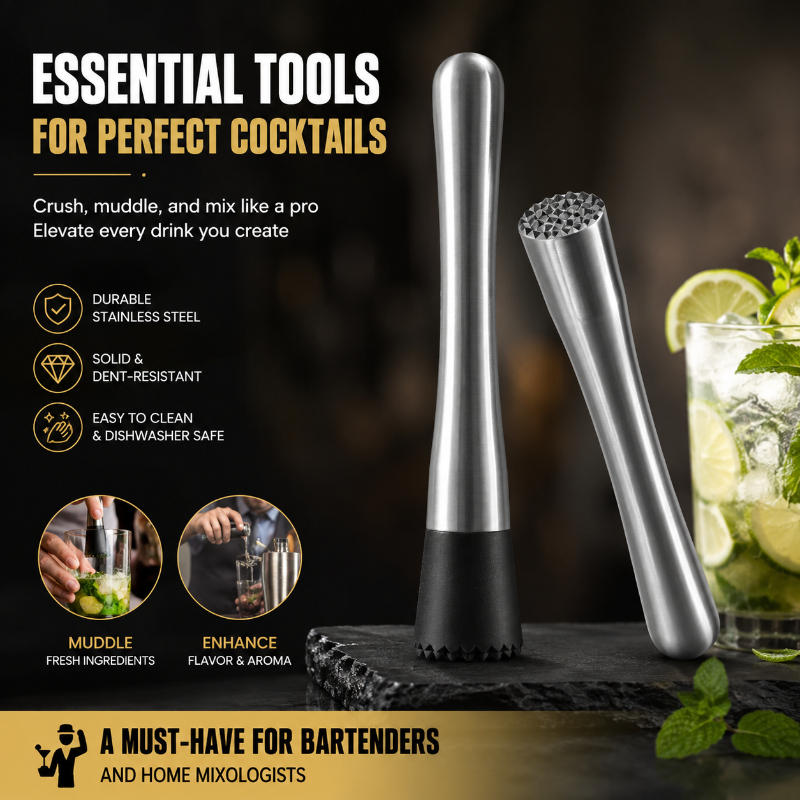 Stainless Steel Muddler with I - Muddler Cocktail Bar บทวิจารณ์และราคา