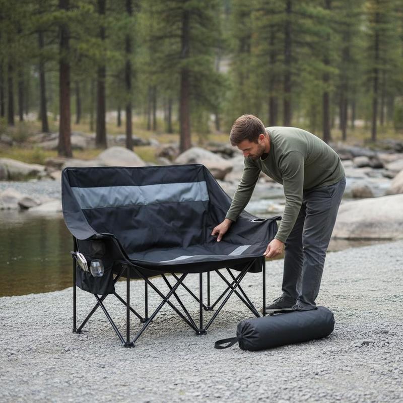 Double Camping Chair, Oversize - Wine Bag Carry Two บทวิจารณ์และราคา