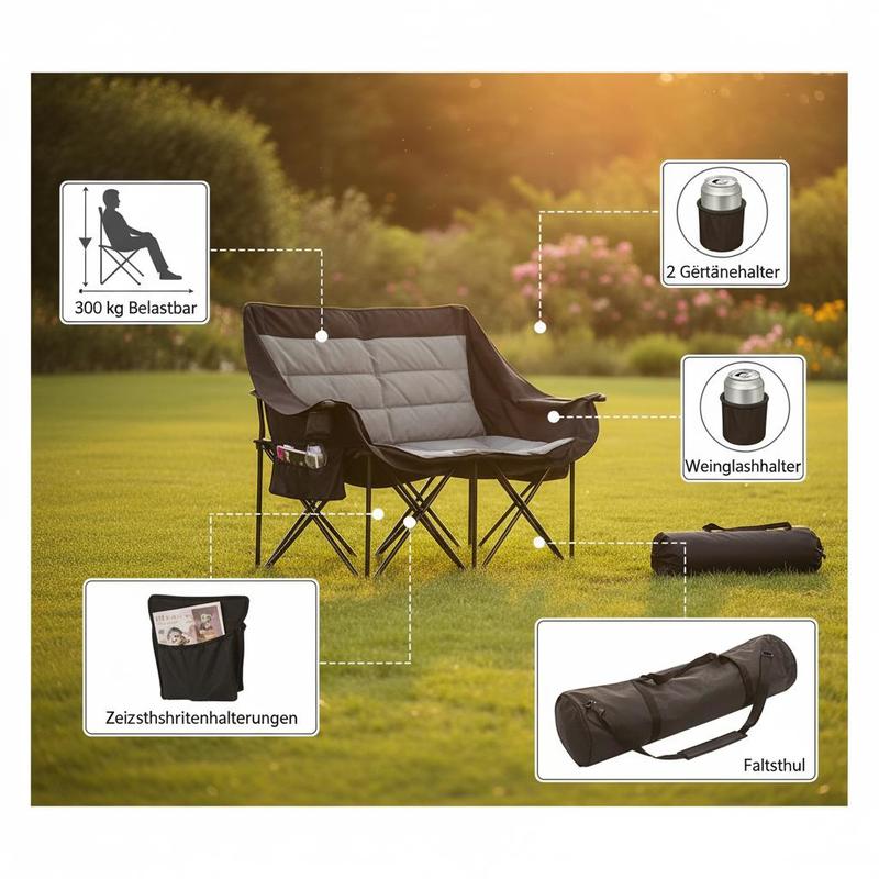 Double Camping Chair, Oversize - Wine Bag Carry Two บทวิจารณ์และราคา