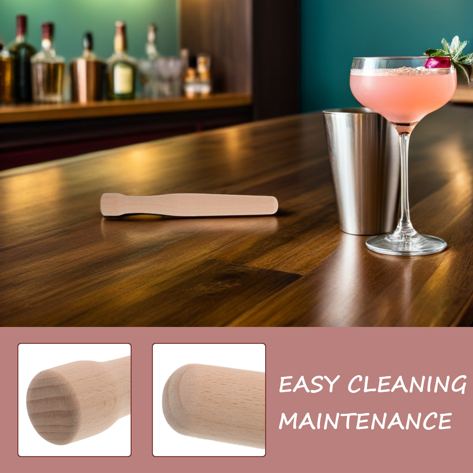 Wooden Cocktail Muddler Strong - Muddler Cocktail Bar บทวิจารณ์และราคา