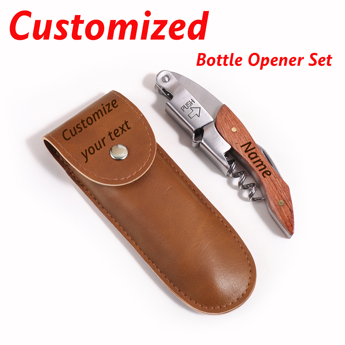 Wooden Handle Custom Text Wine - Wine Beer Name บทวิจารณ์และราคา