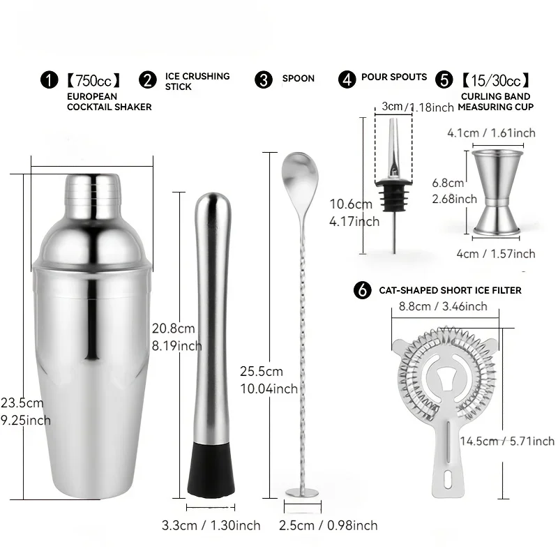 Stainless Steel Cocktail Shake - Muddler Cocktail Bar บทวิจารณ์และราคา