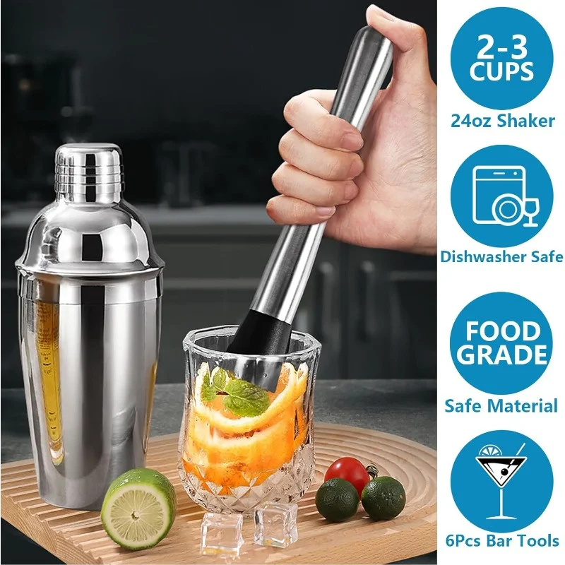 Stainless Steel Cocktail Shake - Muddler Cocktail Bar บทวิจารณ์และราคา