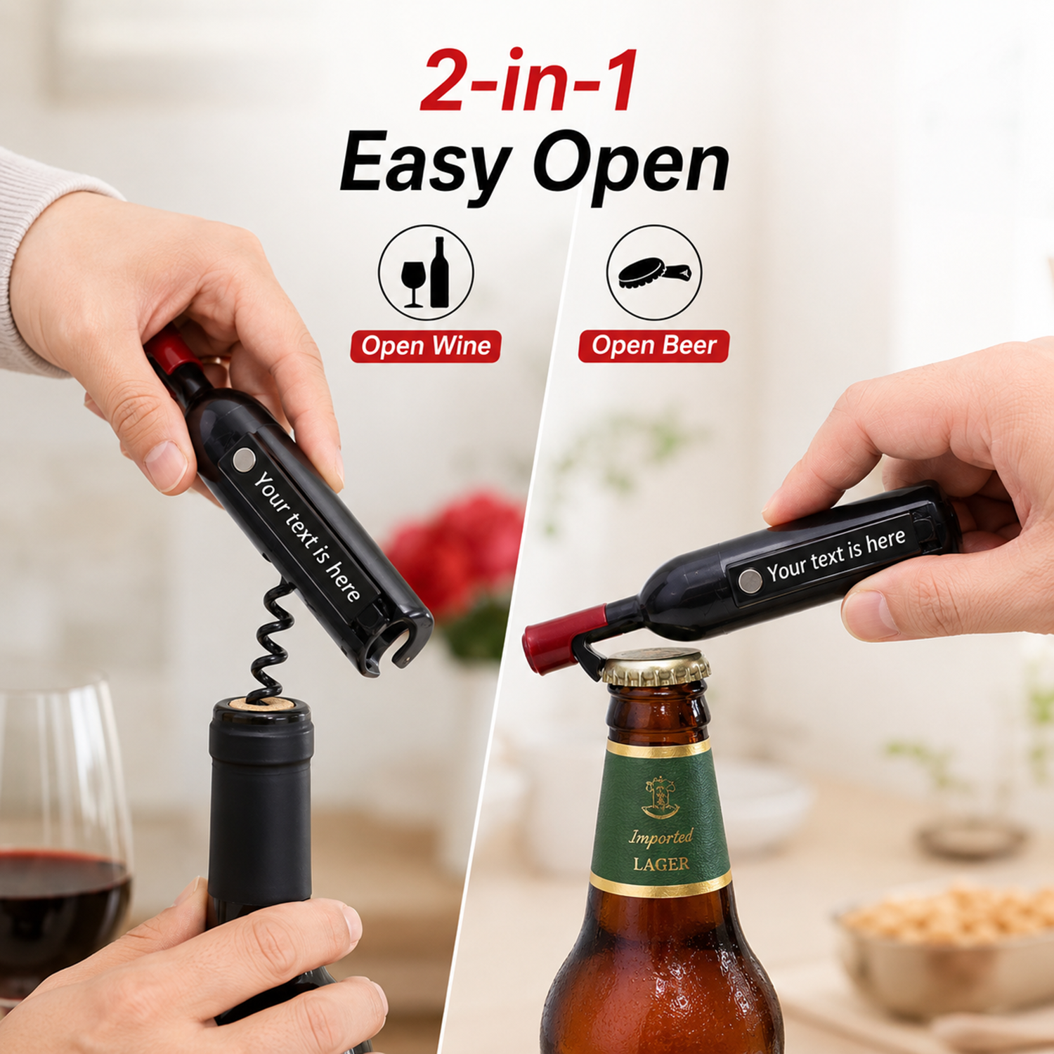 1Pc Wine Bottle Custom Text Re - Wine Beer Name บทวิจารณ์และราคา